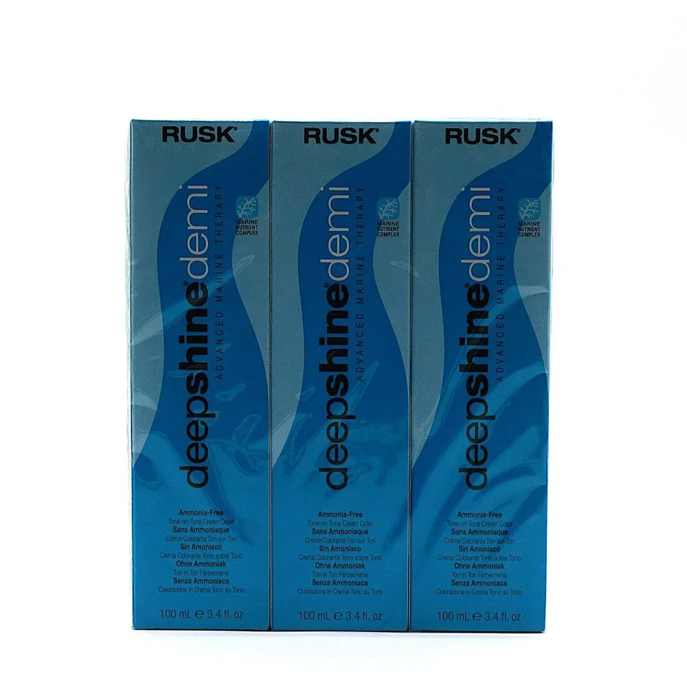 RUSK Deepshine Demi Hair Color 7-4C Copper Blonde 100ml 3-Pack NEW